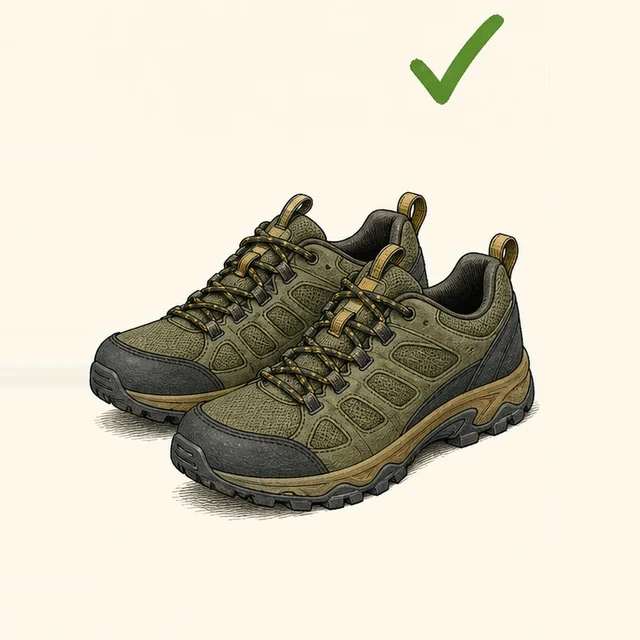 Paire de chaussures de randonnée entièrement fermées